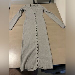 Fashion nova grey button down sweater dress bodycon